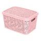 CESTO ORGANIZADOR 17LT RENDA FLORAL ROSA 