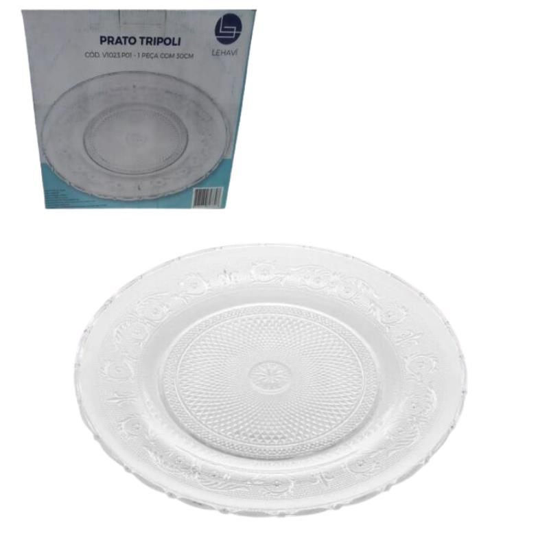 PRATO VIDRO TRIPOLI 30CM V1023P01 LEHAVI UN