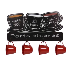 SUPORTE XICARAS PAREDE COM 4 PCS ACRILICA COLOR DECORPLAST UN