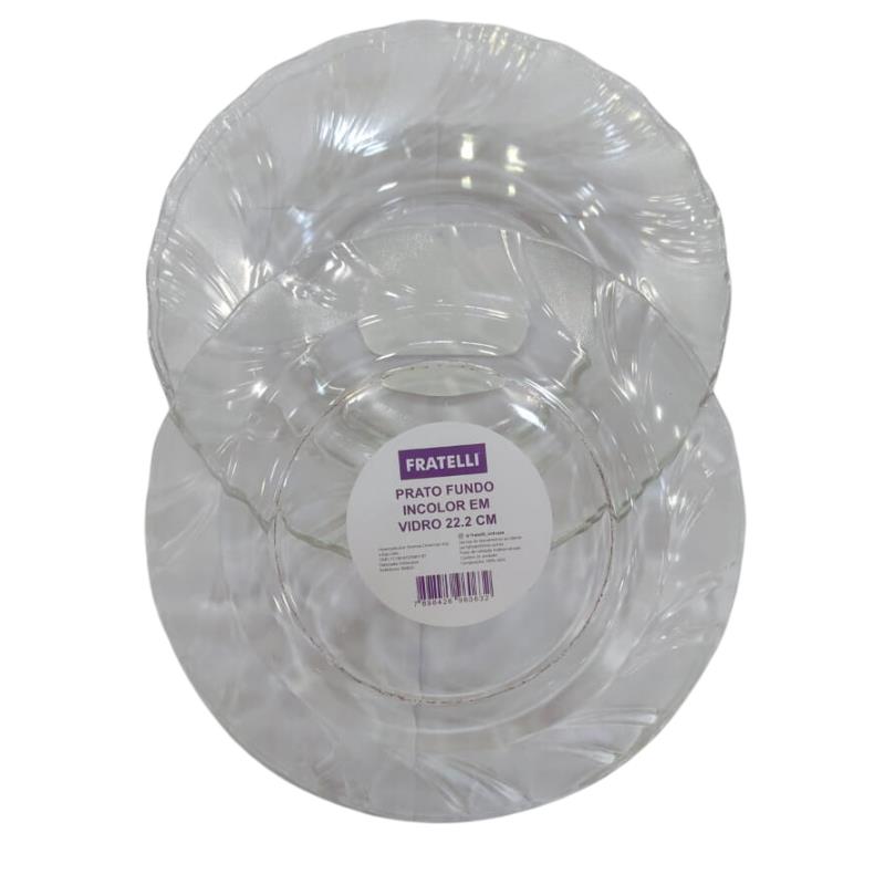 PRATO VIDRO FUNDO 2,2CM TRANSPARENTE CO096649 LIN 529083 FRATELLI UN