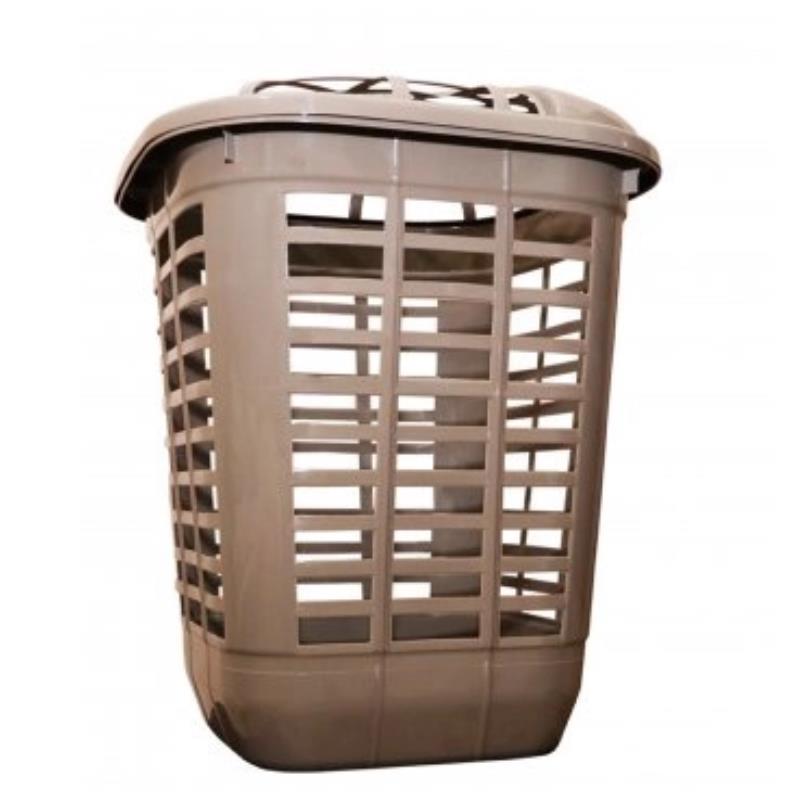 CESTO TELADO COLOR QUADRADO 60L COM TAMPA 6682 LIN 480410 INPLAST UN