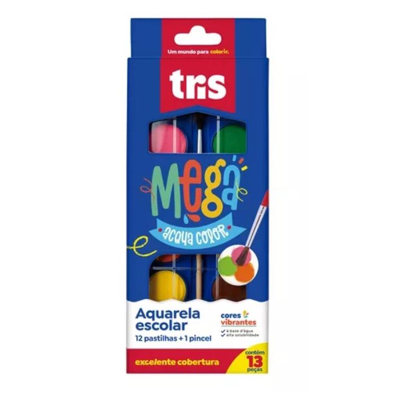AQUARELA MEGA ACQUA COLOR 12 CORES 686998 TRIS UN